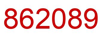 Número 862089 imagen rojo