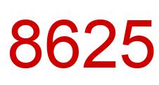 Number 8625 red image