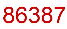 Number 86387 red image
