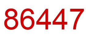 Number 86447 red image