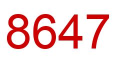Number 8647 red image