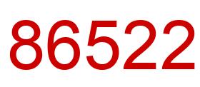 Number 86522 red image