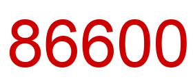 Number 86600 red image