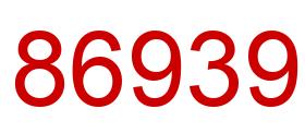 Number 86939 red image