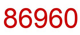 Number 86960 red image