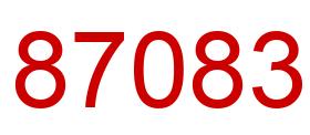 Number 87083 red image
