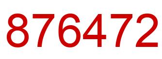 Number 876472 red image