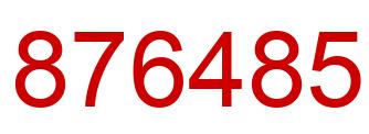 Number 876485 red image