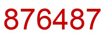 Number 876487 red image