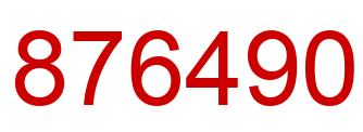 Number 876490 red image
