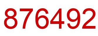 Number 876492 red image