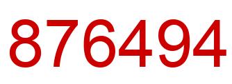 Number 876494 red image