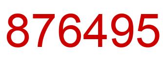 Number 876495 red image