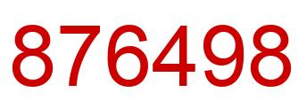 Number 876498 red image