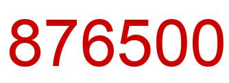 Number 876500 red image