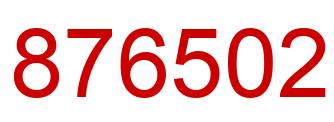 Number 876502 red image