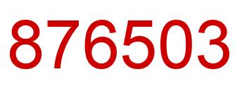 Number 876503 red image