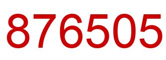 Number 876505 red image