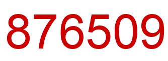 Number 876509 red image