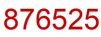 Number 876525 red image