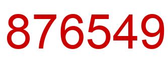 Number 876549 red image