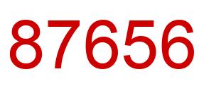 Number 87656 red image