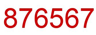 Number 876567 red image