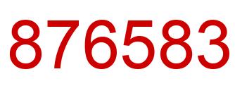 Number 876583 red image