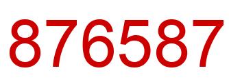 Number 876587 red image