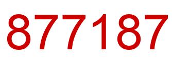 Number 877187 red image