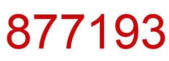 Number 877193 red image