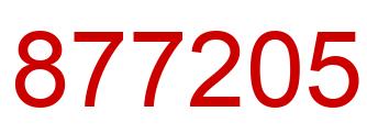 Number 877205 red image