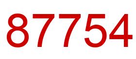 Number 87754 red image