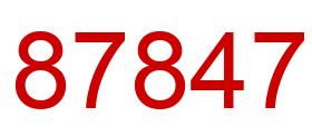Number 87847 red image