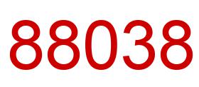 Number 88038 red image