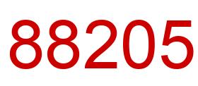 Number 88205 red image