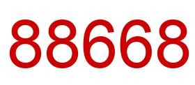 Number 88668 red image