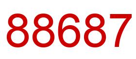 Number 88687 red image