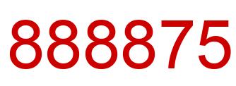 Number 888875 red image