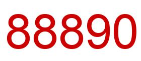 Number 88890 red image