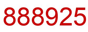 Number 888925 red image