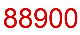 Number 88900 red image