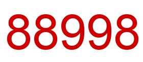 Number 88998 red image