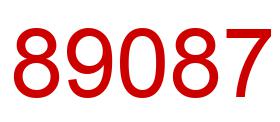 Number 89087 red image