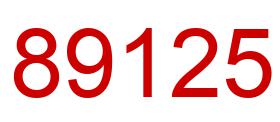 Number 89125 red image