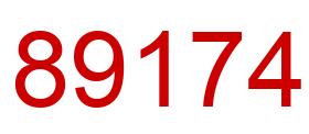 Number 89174 red image