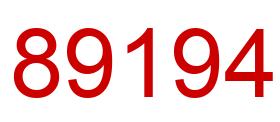Number 89194 red image
