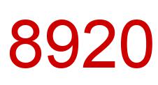 Number 8920 red image