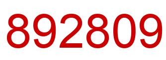 Number 892809 red image