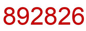 Number 892826 red image